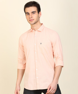 Allen Solly Men Solid Casual Beige Shirt
