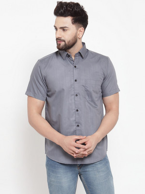 JAINISH Men Solid Casual Grey Shirt