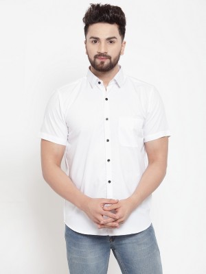 NEM Men Solid Casual White Shirt