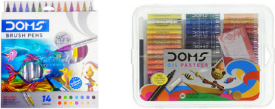 DOMS brush pen Oil pastel Smooth Nib Sketch Pen(Multicolor)