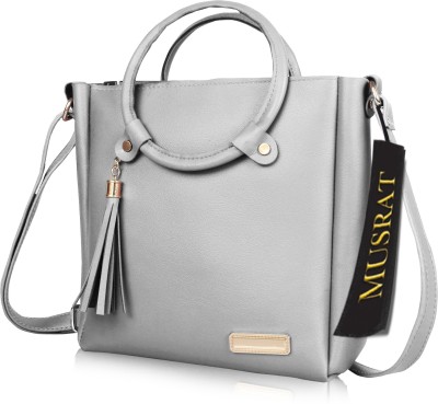 MUSRAT Grey Sling Bag Party Wear Handbag & Sling Bag with Adjustable Strap for Girls and Women's