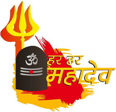 fuzzy 60 cm Lord shiva Self Adhesive Sticker(Pack of 1)