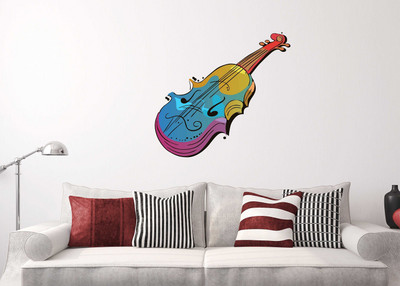 fuzzy 60 cm music Self Adhesive Sticker(Pack of 1)