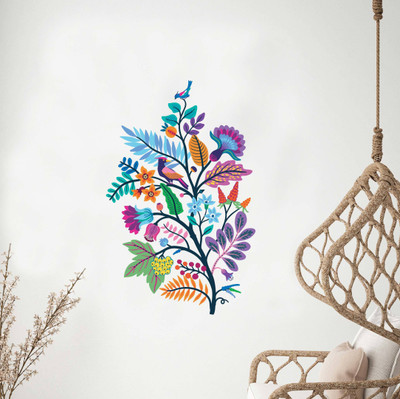 Asian Paints 39 cm Colourful Plant Mural Vinyl Wall Sicker Removable Sticker(Pack of 1)