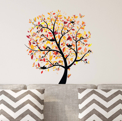 Asian Paints 45 cm Warm Tone Tree Vinyl Wall Sicker Removable Sticker(Pack of 1)