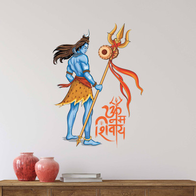 Asian Paints 42 cm Shiva - Om Namah Shivay Vinyl Wall Sicker Removable Sticker(Pack of 1)