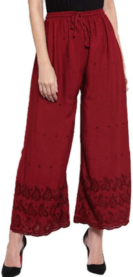 TNQ Regular Fit Women Maroon Trousers
