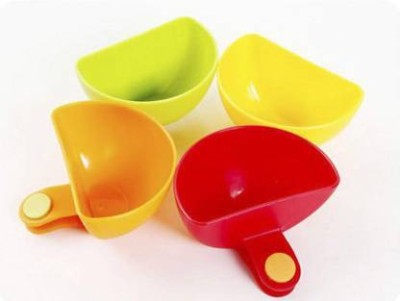 UrbanTail Plastic Sauce Bowl Multi-purpose Mini Kitchen Plate Partners Plastic Clip Bowl-Multi Color(Pack of 4, Multicolor, Red, Yellow)