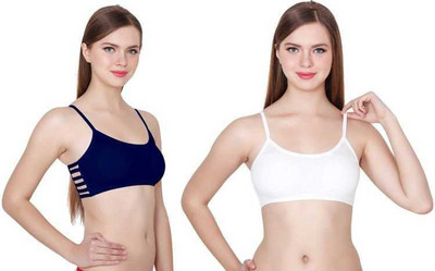 PENNYCREEK six strap bra Women Full Coverage Lightly Padded Bra(White, Blue)