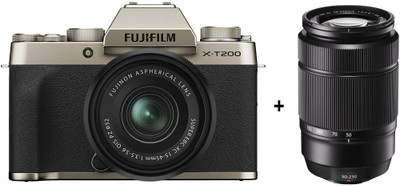Fujifilm X Series X-T200 Mirrorless Camera Body with 15-45 mm + 50-230 mm Dual Lens Kit(Gold)