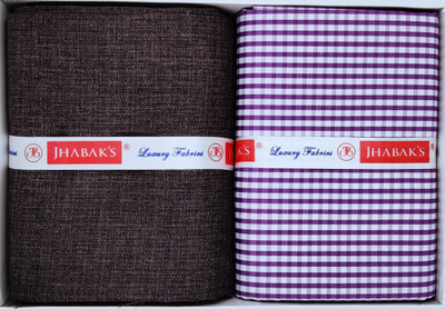 JHABAK'S Polycotton Checkered, Self Design Shirt & Trouser Fabric