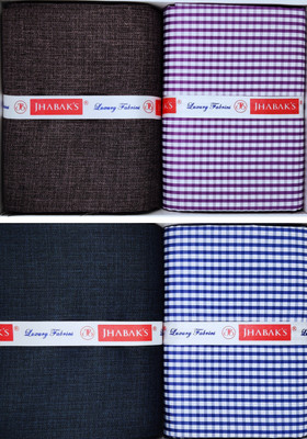 JHABAK'S Polycotton Checkered, Self Design Shirt & Trouser Fabric