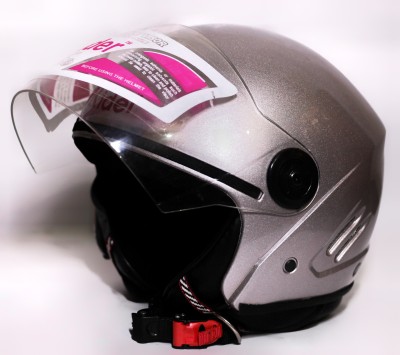 RIDER OPEN FACE TECH NEW SILVER Motorbike Helmet(Multicolor)