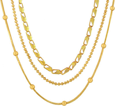 Charms Handmade Combo of Designer Gold-plated Plated Alloy Chain Set
