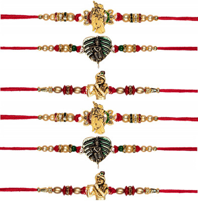 SG Creations Religious SGRKI034 Assorted Rakhi  Set(6 Rakhis)