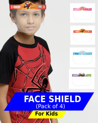 JEWEL FS4PRB Marvel & Disney Characters KIDS Face Shield Mask Full Face Protection (pack of 4) Safety Visor(Size - 195x280mm)