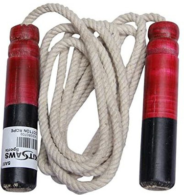 yubirth Sports Cotton Skipping Jumping Rope with Wooden Handles Freestyle Skipping Rope(Length: 274 cm)
