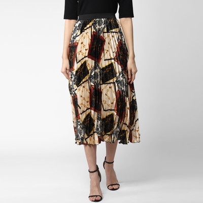 STYLESTONE Animal Print Women Pleated Multicolor Skirt