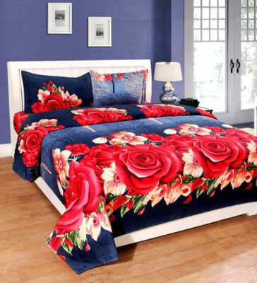 Royal Concepts 144 TC Cotton Double Self Design Flat Bedsheet(Pack of 1, Red)