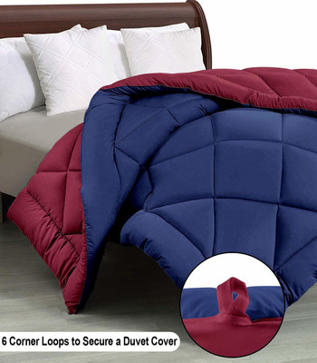 DORISTYLE Solid Double Comforter for  Heavy Winter(Poly Cotton, maroon & nb)
