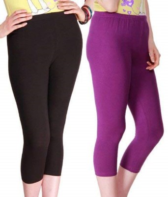 FeelBlue Women Purple, Black Capri