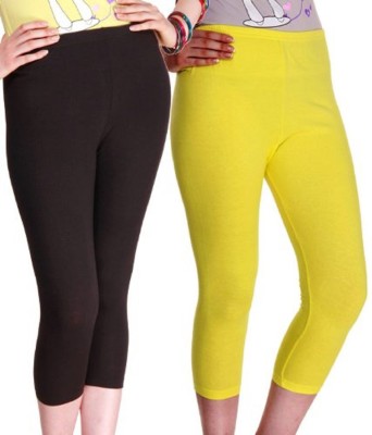 FeelBlue Women Black, Yellow Capri