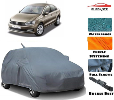 Elegance Car Cover For Volkswagen Vento (With Mirror Pockets)(Grey)