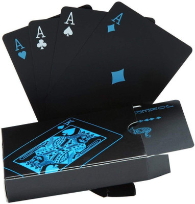 CHESHTA Black Good Quality Plastic Waterproof Colorful Deck Poker Playing Cards(Black)