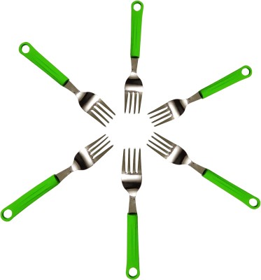 Gift Collection 6 Pc Dessert Fork set. Made of High Quality Stainless Steel-Green Stainless Steel Dessert Fork Set(Pack of 6)
