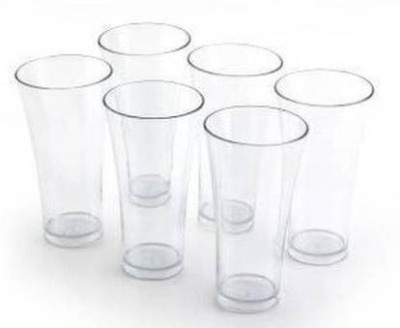 Rudrisha (Pack of 6) Unbreakable Transparent Water, Juice, Cold Drinks Glass Set of 6, 300 Ml each. Glass Set Glass Set Water/Juice Glass(300 ml, Plastic, Clear)