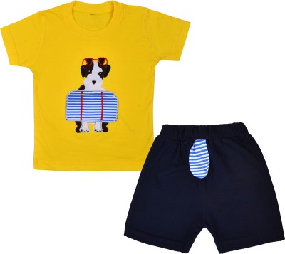 Wishkaro Baby Boys Party(Festive) T-shirt Shorts(Yellow)