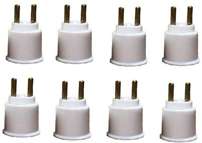SEASPIRIT Light Bulb Adapter 2 pin to E27 Adapter aluminium base socket set (pack of 8) Plastic Light Socket(Pack of 8)