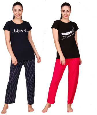 Trendy World Women Nighty Set(Multicolor)