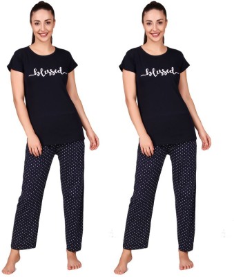 ANIXA Women Printed Multicolor Top & Pyjama Set