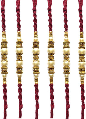 SG Creations Thread SGRKI040 Assorted Rakhi  Set(6 rakhi)