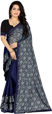 MINE CHOICE Floral Print Bollywood Lycra Blend Saree(Multicolor)