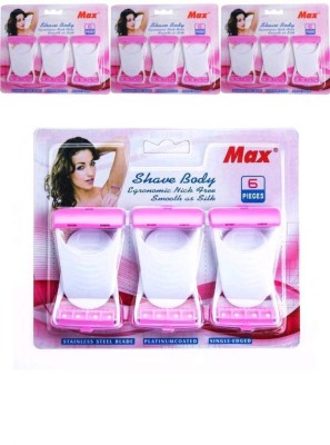 max 6 in 1 shave body blades(Pack of 4)