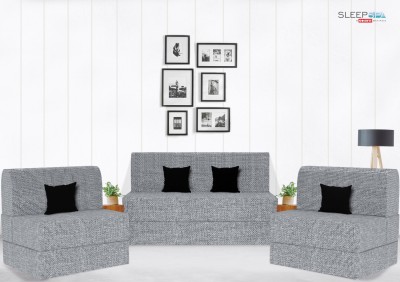 SLEEP SPA SMART HOMES Set 3 Seater Double Foam Fold Out Sofa Cum Bed(Finish Color - Grey Delivery Condition - Pre-assembled)