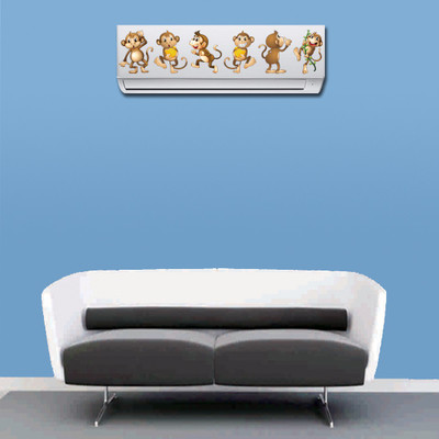 RANGOLI 90 cm Air Conditioner Monkey cartoon Sticker 181 Self Adhesive Sticker(Pack of 1)