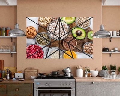 Decor studio 80 cm Dry fruit collation kitchen water,oil,Scretchproofe /wallposter multicolor- kitchen wall covering area(80x50cm) Reusable Sticker(Pack of 1)