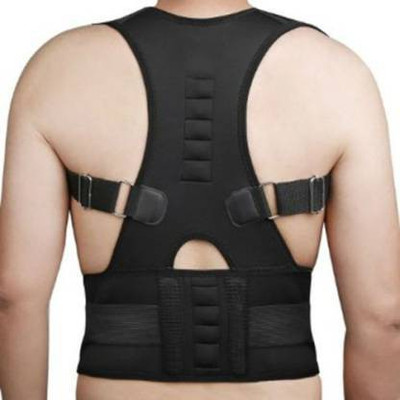 KRINSAL Real Doctors Posture Support Belt Back Brace Belt Back & Abdomen Support (Black) Posture Corrector