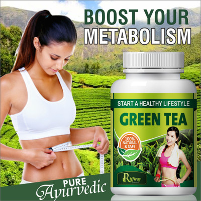 Riffway green Tea herbal capsules For Improves Physical Performance Total AYurvedic(60 No)