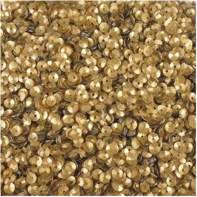 CHL ROAR 5mm Light Golden Round Shape Sequins Sitara, for Jewellery Making Embroidery Material Art and Craft DIY kit, Glitter Sequince Rhinestones Beads (1, 250 gm)