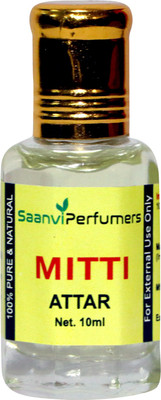 Saanvi perfumers Mitti Attar Perfume 10ML Roll-Ons For Unisex, Free From Alcohol & Pure Natural Real Fragrance Floral Attar(Mitti)