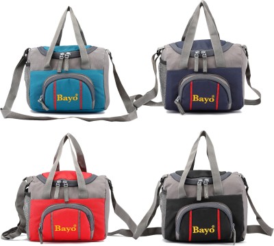 bayo Red Navy Blue Sky Blue & Black 4 piece combo Lunch Bag for School Office & Picnic Waterproof Lunch Bag(Dark Blue, Light Blue, Red, Black, 5 L)