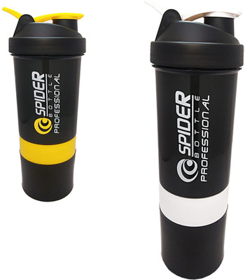 TRUE INDIAN 500 ml Plastic Shaker(Pack of 2, Black)