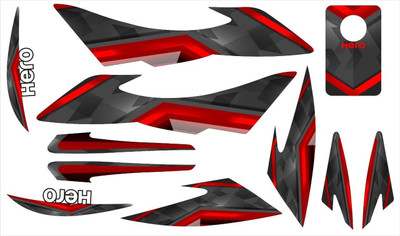 Just Rider Sticker & Decal for Bike(Red, Black)