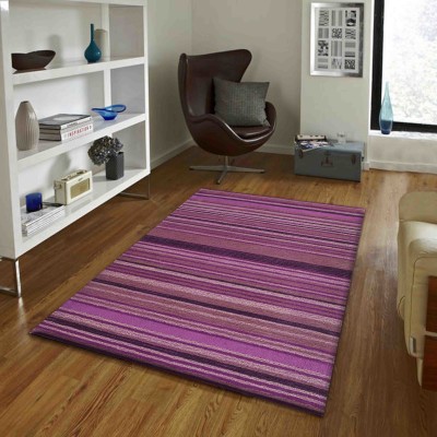 PRESTO Purple Wool Carpet(4 ft,  X 6 ft, Rectangle)