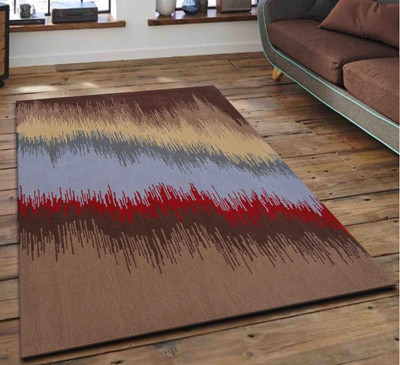 PRESTO Multicolor Wool Carpet(4 ft,  X 6 ft, Rectangle)
