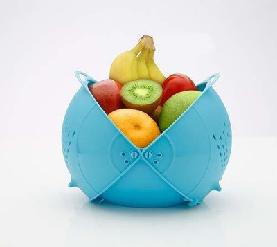 Jazura Multifunctional Smart Collapsible Colander(Blue Pack of 1)